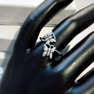 Sterling silver dual Butterfly ring Size 6 / 16 mm